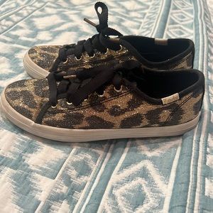 Little girls toddlers Kate spade sneakers size 13 glitter leopard